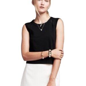 BANANA REPUBLIC Black Cropped Mesh Top - Size Small